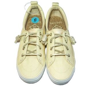 Sperry Women's Crest Vibe Slip-on Sneaker Yellow Shimmer Size 6